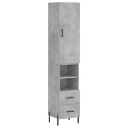 VidaXL Wysoka szafka, szarość betonu, 34,5x34x180 cm