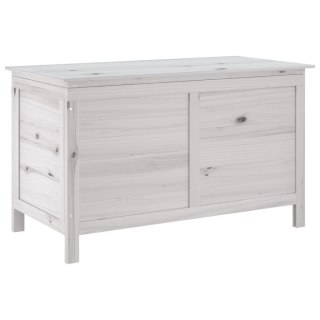 Skrzynia ogrodowa, biała, 99x49,5x58,5 cm, lite drewno jodłowe Lumarko!