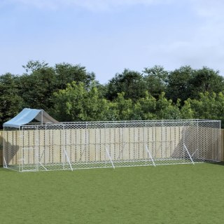 Kojec dla psa, z dachem, srebrny, 10x2x2,5m, stal galwanizowana Lumarko!