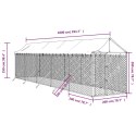 Kojec dla psa, z dachem, srebrny, 2x10x2,5m, stal galwanizowana Lumarko!