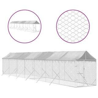 Kojec dla psa, z dachem, srebrny, 2x14x2,5m, stal galwanizowana Lumarko!