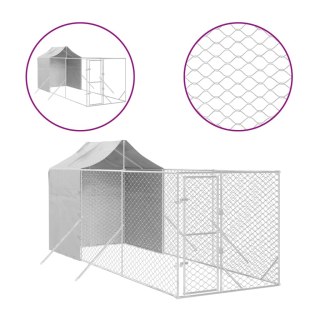 Kojec dla psa, z dachem, srebrny, 2x6x2,5 m, stal galwanizowana Lumarko!