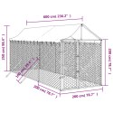 Kojec dla psa, z dachem, srebrny, 2x6x2,5 m, stal galwanizowana Lumarko!