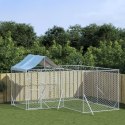 Kojec dla psa, z dachem, srebrny, 4x4x2,5 m, stal galwanizowana Lumarko!