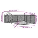 Kojec dla psa, z dachem, srebrny, 6x6x2,5 m, stal galwanizowana Lumarko!