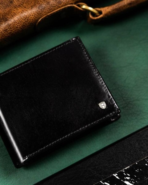 Elegancki, skórzany portfel męski bez zapięcia zewnętrznego — Rovicky Lumarko!