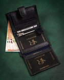 Klasyczny, skórzany portfel męski na zatrzask — Rovicky Lumarko!