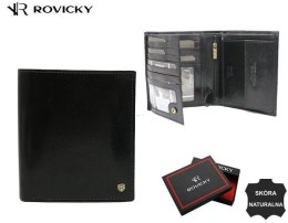 Skórzany, duży portfel męski z systemem RFID — Rovicky Lumarko!