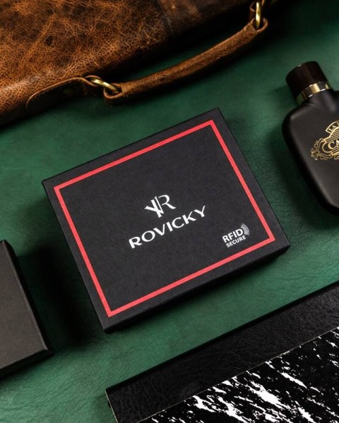 Skórzany portfel męski z systemem RFID — Rovicky Lumarko!