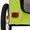 Przyczepka rowerowa dla psa, zielono-szara, tkanina Oxford Lumarko!