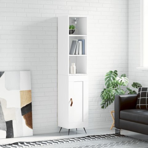 VidaXL Wysoka szafka, biała, 34,5x34x180 cm, materiał drewnopochodny Lumarko!