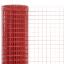 Ogrodzenie z siatki, stal i PVC, 25x1,5 m, czerwone Lumarko!