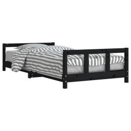 VidaXL Rama łóżka, czarna, 90x200 cm, lite drewno sosnowe Lumarko!