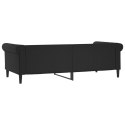 Sofa z funkcją spania, czarna, 90x200 cm, obita sztuczną skórą Lumarko!