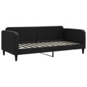 Sofa z funkcją spania, czarna, 90x200 cm, obita tkaniną Lumarko!