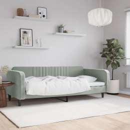 VidaXL Sofa z funkcją spania, jasnoszara, 100x200 cm, obita aksamitem Lumarko!