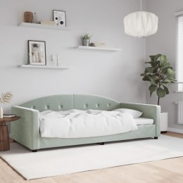 VidaXL Sofa z funkcją spania, jasnoszara, 100x200 cm, obita aksamitem Lumarko!