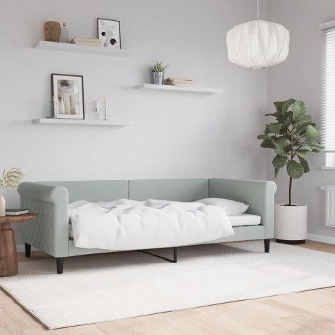VidaXL Sofa z funkcją spania, jasnoszara, 90x190 cm, obita aksamitem Lumarko!