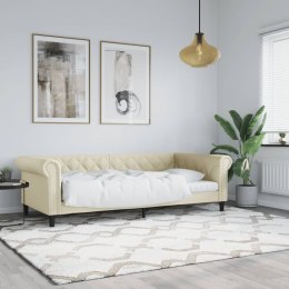 VidaXL Sofa z funkcją spania, kremowa, 80x200 cm, obita sztuczną skórą Lumarko!
