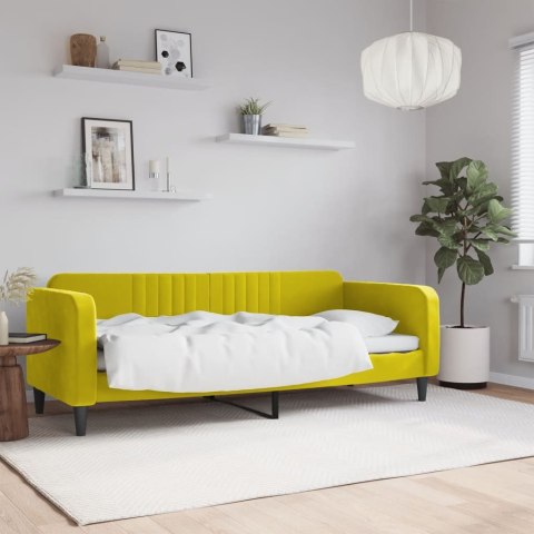Sofa z funkcją spania, żółta, 80x200 cm, obita aksamitem Lumarko!