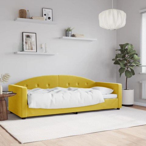 Sofa z funkcją spania, żółta, 80x200 cm, obita aksamitem Lumarko!