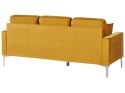 Sofa 3-osobowa welurowa żółta GAVLE Lumarko!