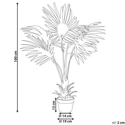 Sztuczna roślina doniczkowa 100 cm FAN PALM