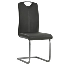 Krzesła stołowe, wspornikowe, 6 szt., szare, sztuczna skóra Lumarko!