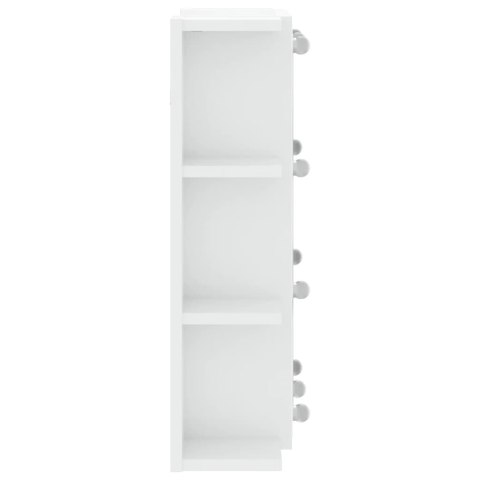 Szafka z lustrem i LED, biała z połyskiem, 70x16,5x60 cm Lumarko!