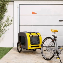 Przyczepka rowerowa dla psa, żółto-szara, tkanina Oxford żelazo Lumarko!