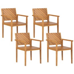 Zestaw 4 krzeseł ogrodowych drewno akacjowe BARATTI Lumarko!