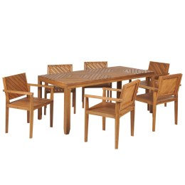Zestaw ogrodowy drewno akacjowe stół i 6 krzeseł BARATTI Lumarko!