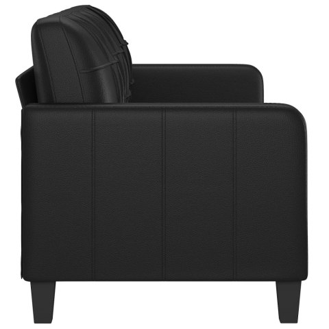3-osobowa sofa, czarna, 180 cm, obita sztuczną skórą Lumarko!