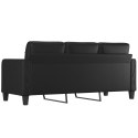 3-osobowa sofa, czarna, 180 cm, obita sztuczną skórą Lumarko!