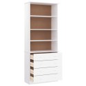 Biblioteczka z szufladami ALTA, biała, 77x35x186,5 cm, sosna Lumarko!