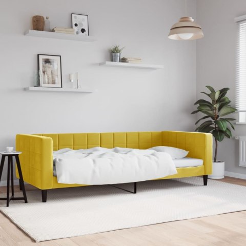 Sofa z funkcją spania, żółta, 90x200 cm, obita aksamitem Lumarko!