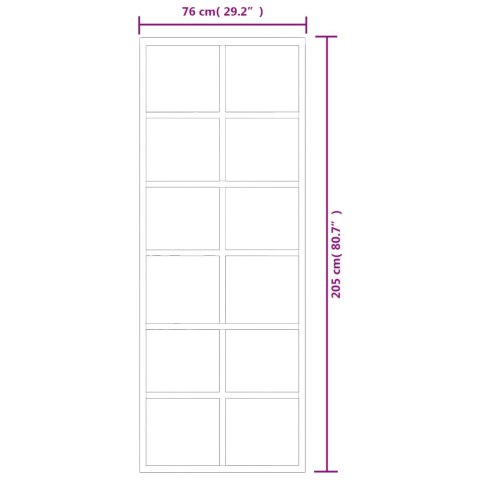 Drzwi przesuwne z osprzętem, szkło ESG i aluminium, 76x205 cm Lumarko!