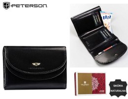 Klasyczny, skórzany portfel damski na zatrzask — Peterson Lumarko!