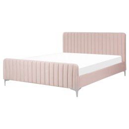 Łóżko welurowe 160 x 200 cm różowe LUNAN Lumarko!