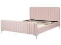 Łóżko welurowe 160 x 200 cm różowe LUNAN Lumarko!