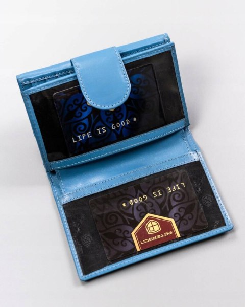 Skórzany, średni portfel damski na zatrzask — Peterson Lumarko!