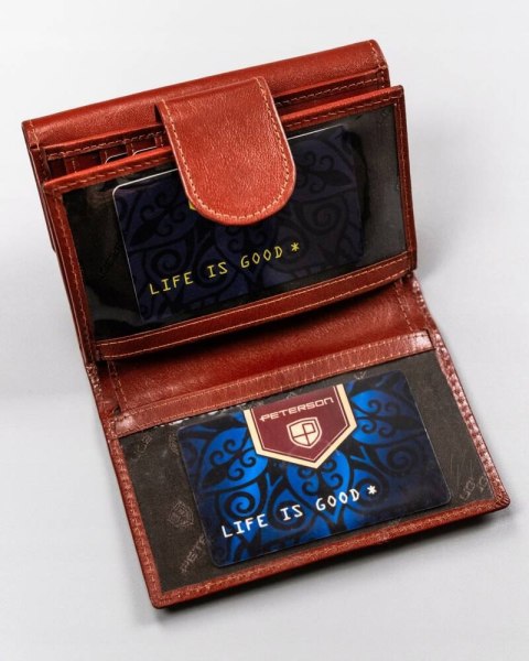 Skórzany, Średni Portfel Damski Na Zatrzask Lumarko!