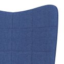 Fotel bujany z podnóżkiem, niebieski, obity tkaniną Lumarko!