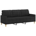 Sofa 3-osobowa, czarna, 180 cm, tapicerowana tkaniną Lumarko!