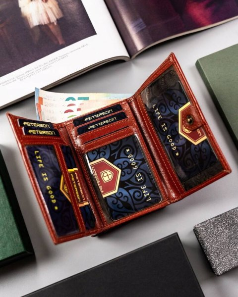 Elegancki portfel damski ze skóry naturalnej — Peterson Lumarko!