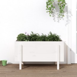 Donica ogrodowa na nóżkach, biała, 101x50x57 cm, drewno sosnowe Lumarko!