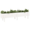 Donica ogrodowa na nóżkach, biała, 160x30x38 cm, drewno sosnowe Lumarko!