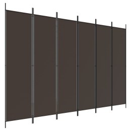 Parawan 6-panelowy, brązowy, 300x200 cm, tkanina Lumarko!