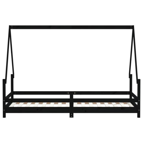 Rama łóżka, czarna, 80x200 cm, lite drewno sosnowe Lumarko!