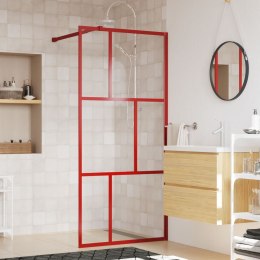 Ścianka prysznicowa, przezroczyste szkło ESG czerwona 90x195 cm Lumarko!